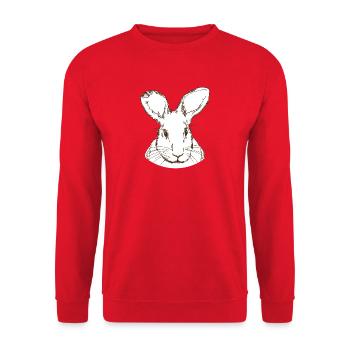 Kaninchen - Unisex Pullover - Rot - Vorne - Alina (178cm) & Michal (187cm)