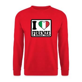 J’adore Florence, Florence - Sweat-shirt Unisexe - rouge - Devant - Alina (178cm) & Michal (187cm)