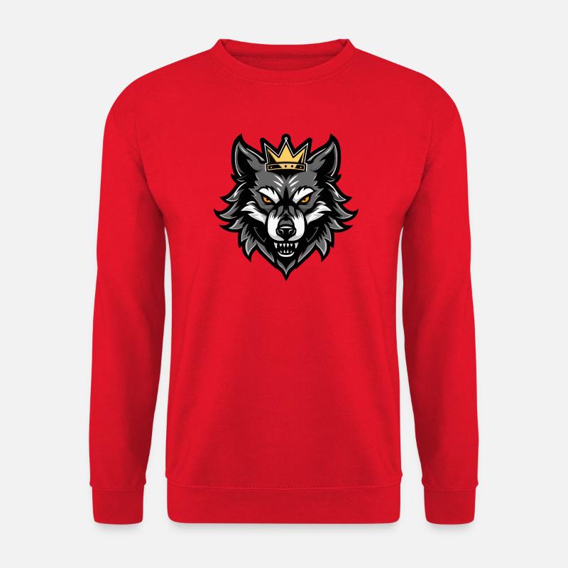 Wolf Kopf Krone - Unisex Pullover - Rot