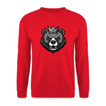 Bear Head Crown - Unisex Sweatshirt - red - Front - Alina (178cm) & Michal (187cm)
