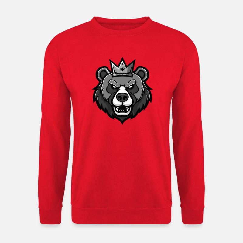 Bear Head Crown - Unisex Sweatshirt - red