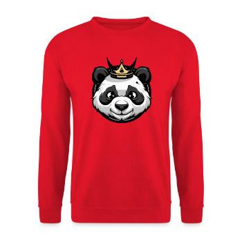 Panda Kopf Krone - Unisex Pullover - Rot - Vorne - Alina (178cm) & Michal (187cm)