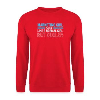 Marketing Manager - Unisex Pullover - Rot - Vorne - Alina (178cm) & Michal (187cm)