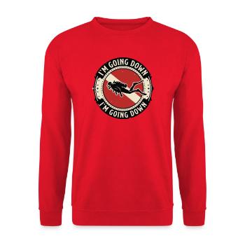 Drapeau de plongée sous-marine descendant rétro - Sweat-shirt Unisexe - rouge - Devant - Alina (178cm) & Michal (187cm)