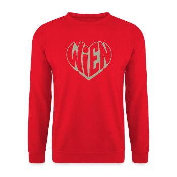Vienna heart logo in vintage look - Unisex Sweatshirt - red - Front - Alina (178cm) & Michal (187cm)