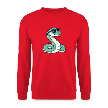 Snake Casual Sunglasses - Unisex Sweatshirt - red - Front - Alina (178cm) & Michal (187cm)