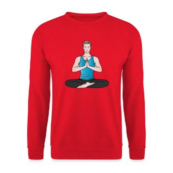 Yoga Man Meditation Fitness Wellness Design - Unisex Sweatshirt - red - Front - Alina (178cm) & Michal (187cm)