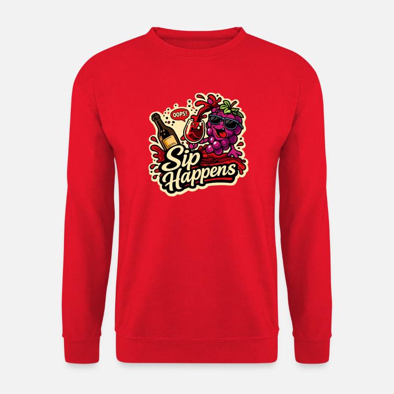 Sip Happens Trauben Comic - Unisex Pullover - Rot