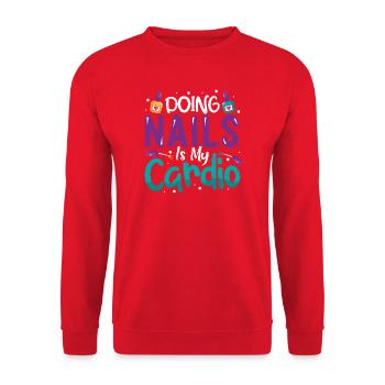 Nail Designer Nail Designer Cosmetics Nail Salon - Unisex Sweatshirt - red - Front - Alina (178cm) & Michal (187cm)