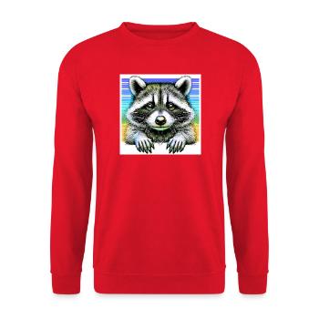 Raccoon - Unisex Sweatshirt - red - Front - Alina (178cm) & Michal (187cm)