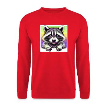 Raccoon - Unisex Sweatshirt - red - Front - Alina (178cm) & Michal (187cm)