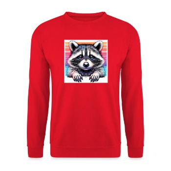 Raccoon - Unisex Sweatshirt - red - Front - Alina (178cm) & Michal (187cm)