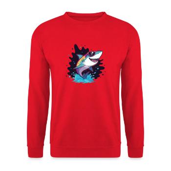 Requin Coloré lunette rose - Sweat-shirt Unisexe - rouge - Devant - Alina (178cm) & Michal (187cm)