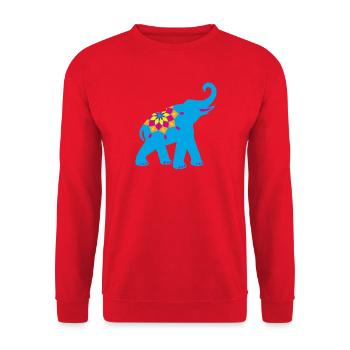 Éléphant bleu yoga Namasté décoration de force éventail indien - Sweat-shirt Unisexe - rouge - Devant - Alina (178cm) & Michal (187cm)