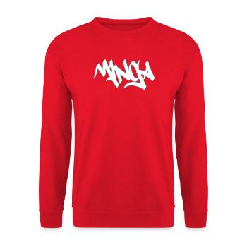 Graffiti Mibga Neon Lettering - Unisex Sweatshirt - red - Front - Alina (178cm) & Michal (187cm)