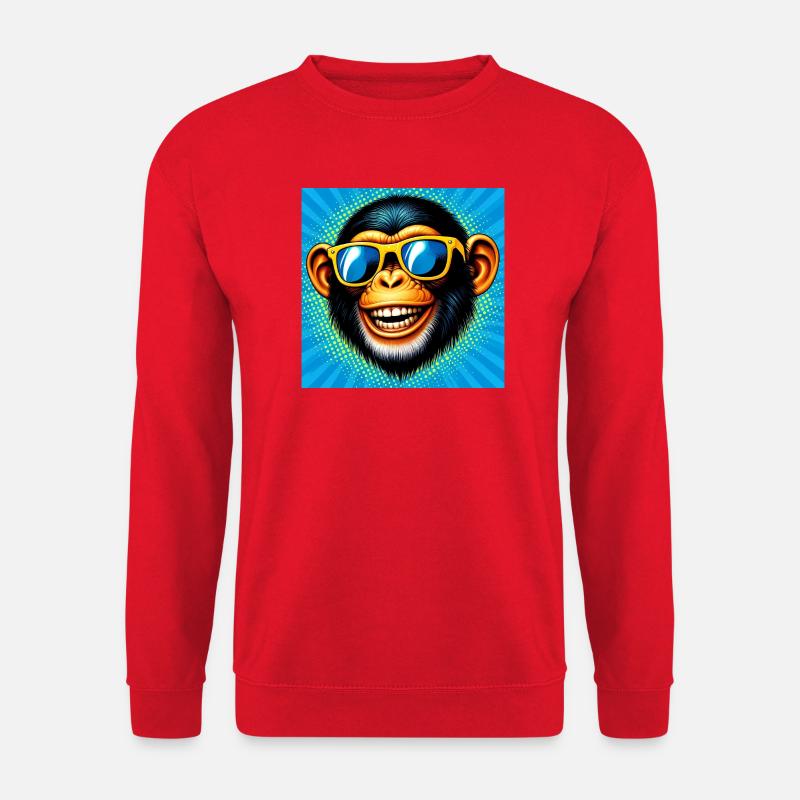 Chimpanzee Monkey - Unisex Sweatshirt - red