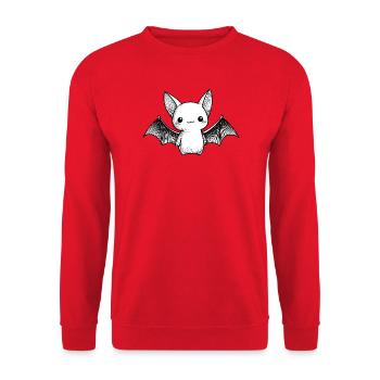 Kawaii bat full of tenderness - Unisex Sweatshirt - red - Front - Alina (178cm) & Michal (187cm)