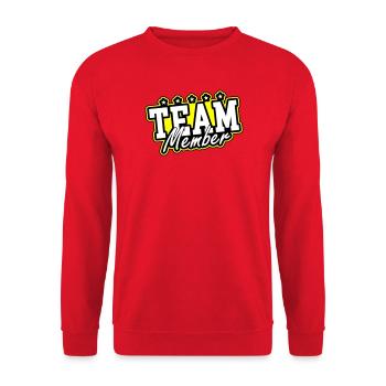 Team Member - Unisex Sweatshirt - red - Front - Alina (178cm) & Michal (187cm)