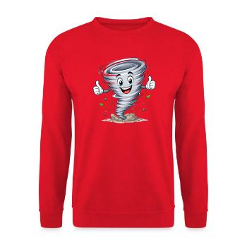 Motif météo tourbillonnant et tornade - Sweat-shirt Unisexe - rouge - Devant - Alina (178cm) & Michal (187cm)