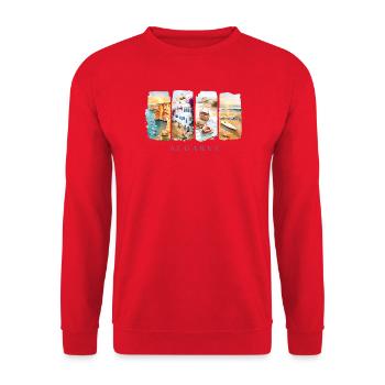 Algarve Portugal Holiday – Beach & Rock Motif - Unisex Sweatshirt - red - Front - Alina (178cm) & Michal (187cm)