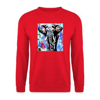 Elefant - Unisex Pullover - Rot - Vorne - Alina (178cm) & Michal (187cm)