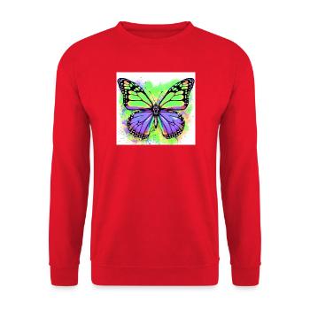 papillon - Sweat-shirt Unisexe - rouge - Devant - Alina (178cm) & Michal (187cm)