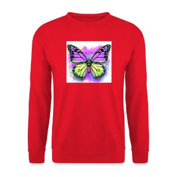 papillon - Sweat-shirt Unisexe - rouge - Devant - Alina (178cm) & Michal (187cm)