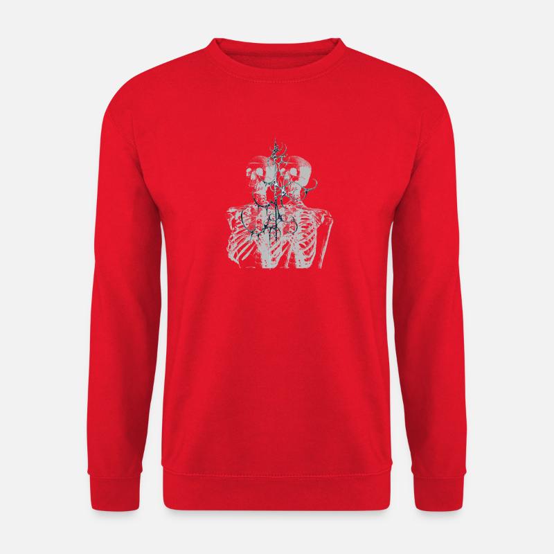 Glitch Skeleton Melt Dark Aesthetic Design - Unisex Pullover - Rot