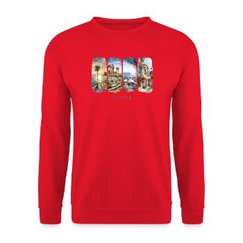 Izmir Urlaub Travel – Türkei Ägäis & Sonne Motiv - Unisex Pullover - Rot - Vorne - Alina (178cm) & Michal (187cm)