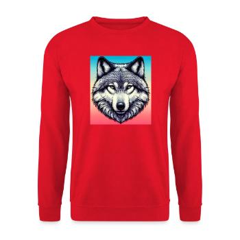 Wolf - Unisex Pullover - Rot - Vorne - Alina (178cm) & Michal (187cm)