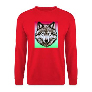 Wolf - Unisex Pullover - Rot - Vorne - Alina (178cm) & Michal (187cm)