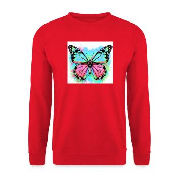 butterfly - Unisex Sweatshirt - red - Front - Alina (178cm) & Michal (187cm)