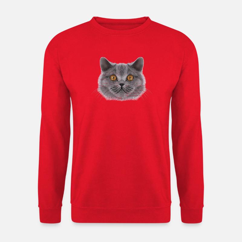 Britisch-Kurzhaar-Katze  - Unisex Pullover - Rot
