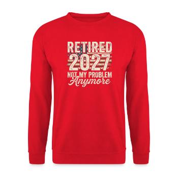 Ruhestand 2027 – nicht mehr mein Problem. Ruhestan - Unisex Pullover - Rot - Vorne - Alina (178cm) & Michal (187cm)