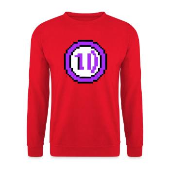 Arcade Coin 10 Years Anniversary - Unisex Sweatshirt - red - Front - Alina (178cm) & Michal (187cm)