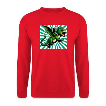 Drache - Unisex Pullover - Rot - Vorne - Alina (178cm) & Michal (187cm)