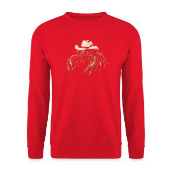 Crawfish Cowboy Cajun Meeresfrüchte Crawfish Cowbo - Unisex Pullover - Rot - Vorne - Alina (178cm) & Michal (187cm)