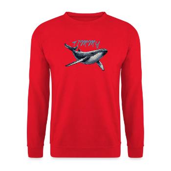 Timmy la Baleine – Ami de la mer - Sweat-shirt Unisexe - rouge - Devant - Alina (178cm) & Michal (187cm)