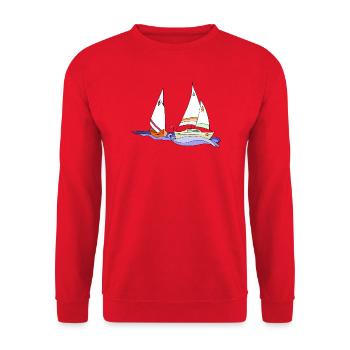 Segelboote - Unisex Pullover - Rot - Vorne - Alina (178cm) & Michal (187cm)