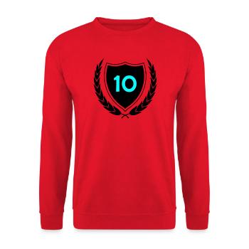 Neon Ten Numeral Print - Unisex Sweatshirt - red - Front - Alina (178cm) & Michal (187cm)