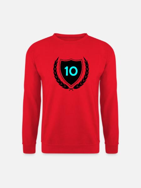 Neon Ten Numeral Print - Unisex Sweatshirt - red