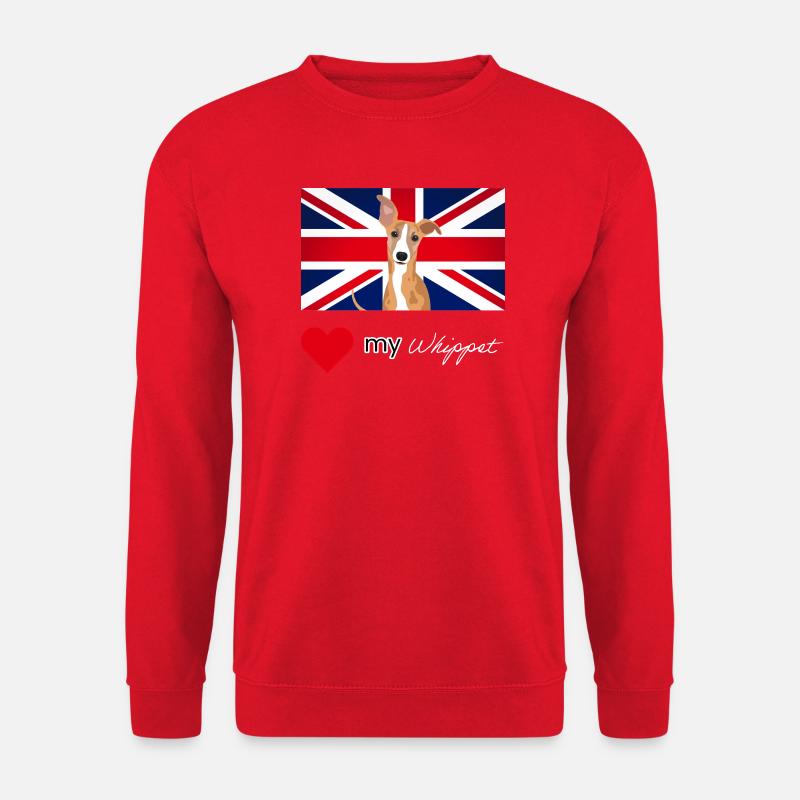 LUVMYWHIPPET (Weißer Text, Lebendig) - Unisex Pullover - Rot