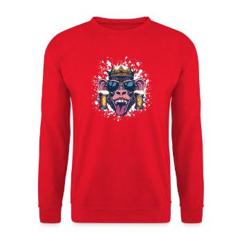 Bière de singe drôle - Sweat-shirt Unisexe - rouge - Devant - Alina (178cm) & Michal (187cm)