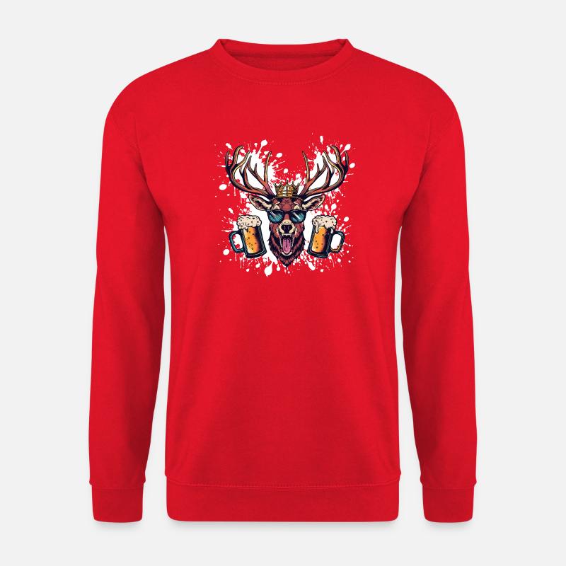 Hirsch Bier Lustig - Unisex Pullover - Rot