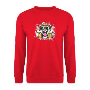 Hamster Beer Funny - Unisex Sweatshirt - red - Front - Alina (178cm) & Michal (187cm)