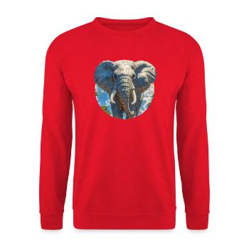 Elefantendesign - Unisex Pullover - Rot - Vorne - Alina (178cm) & Michal (187cm)