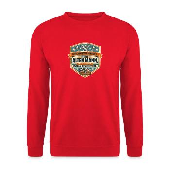 Alter Mann, der Alles Zweimal Repariert - Unisex Pullover - Rot - Vorne - Alina (178cm) & Michal (187cm)