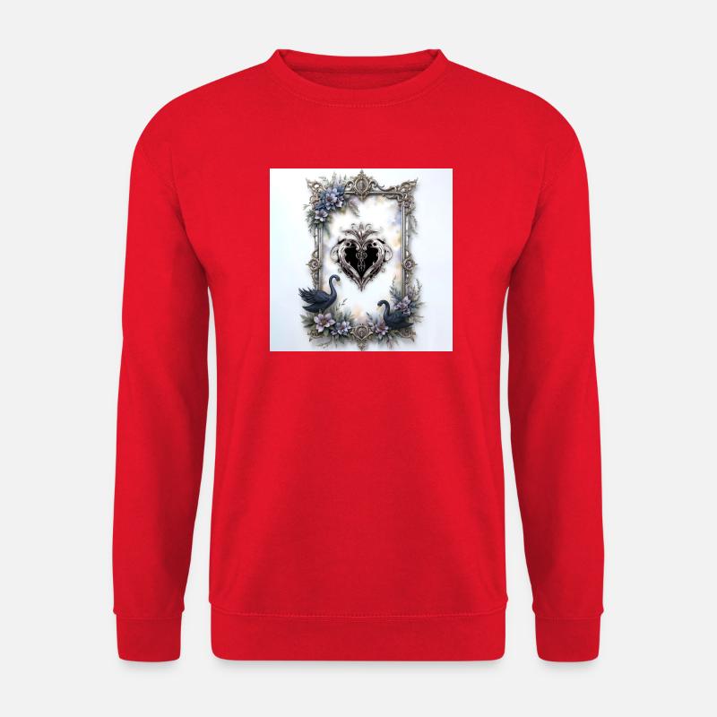 Zierherz im Blumenrahmen - Unisex Pullover - Rot