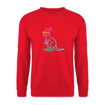 Kangourou Néon Arc-en-Ciel Line Art - Sweat-shirt Unisexe - rouge - Devant - Alina (178cm) & Michal (187cm)