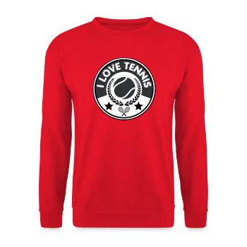 I Love Tennis  - Sweat-shirt Unisexe - rouge - Devant - Alina (178cm) & Michal (187cm)